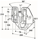 Rohrventil-Becken Mod. 375 . V2A 3/4"