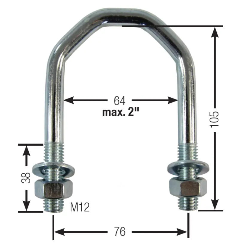 Befestigungsbügel für Pfosten 1 1/4" - 2", (Set mit 2 Stück)
