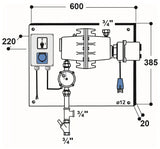 Umlaufheizsystem Mod. 303 mit Thermostat und Umlaufpumpe
