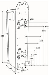 Stahlständer für Mod. 25 R Höhe 80 cm, feuerverzinkt