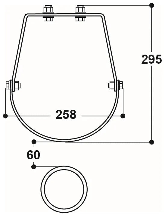Stahlständer für Mod. 25 R Höhe 80 cm, feuerverzinkt
