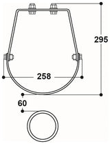 Stahlständer für Mod. 25 R Höhe 80 cm, feuerverzinkt