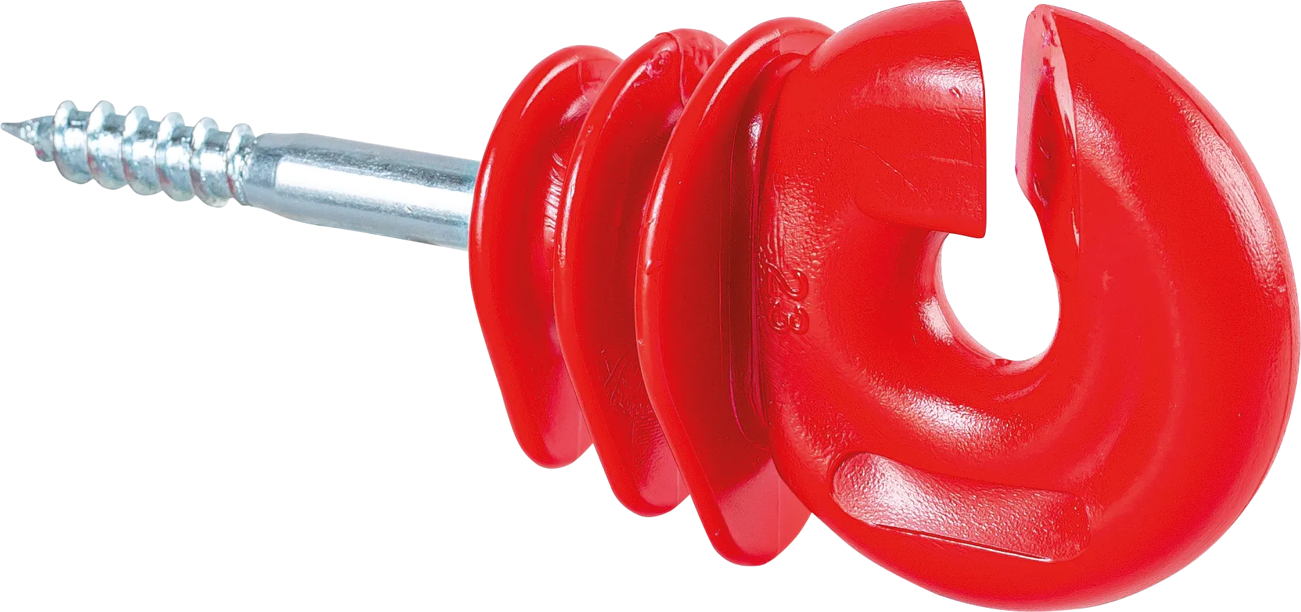 Qualitäts-Ringisolator, mit Holzgewinde, rot, 6 mm Schaft (25 Stück/Pack)
