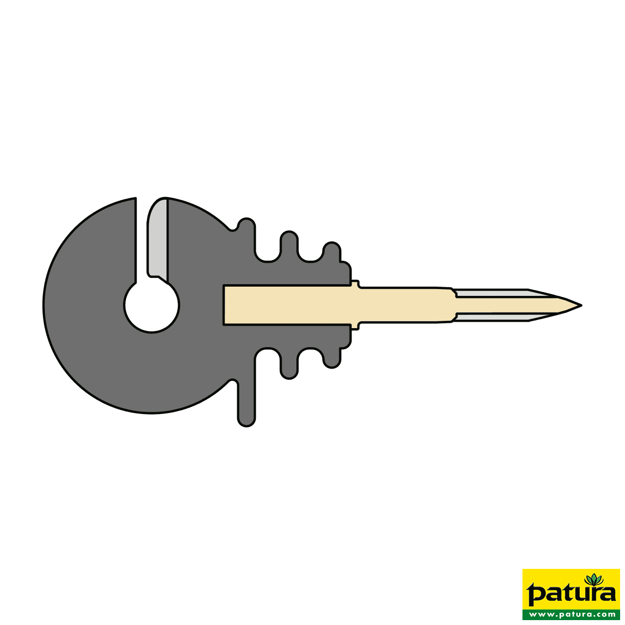 Qualitäts-Ringisolator, mit Holzgewinde, 6 mm Schaft (25 Stück / Pack)