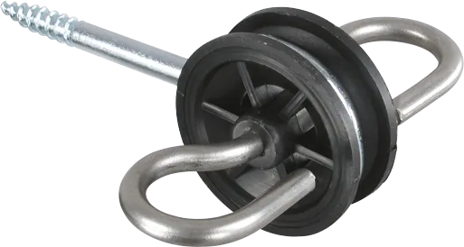 Torgriffisolator Edelstahl, 2 Edelstahlösen, Holzgewinde