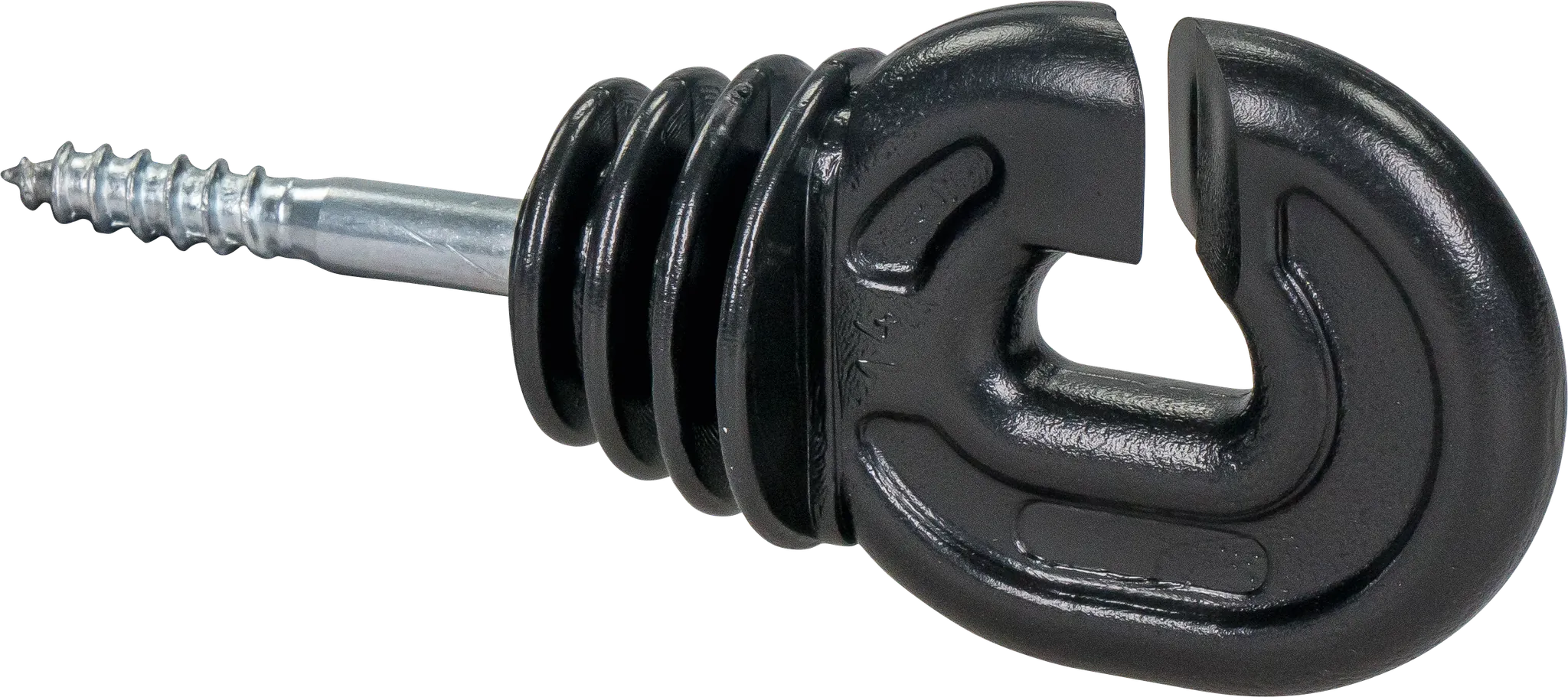 Super-Ringisolator mit Holzgewinde, schwarz, 6 mm Schaft (25 Stück / Pack)