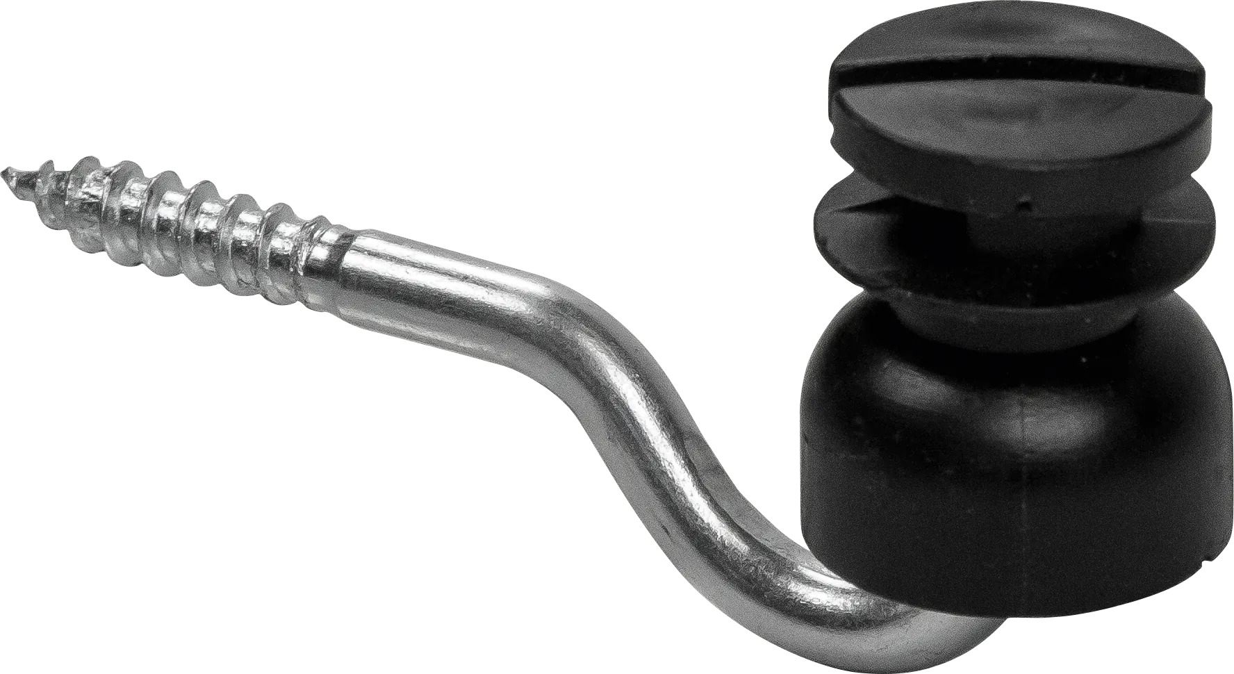 Schlitzisolator mit Holzgewinde, schwarz (150 Stück/Eimer)