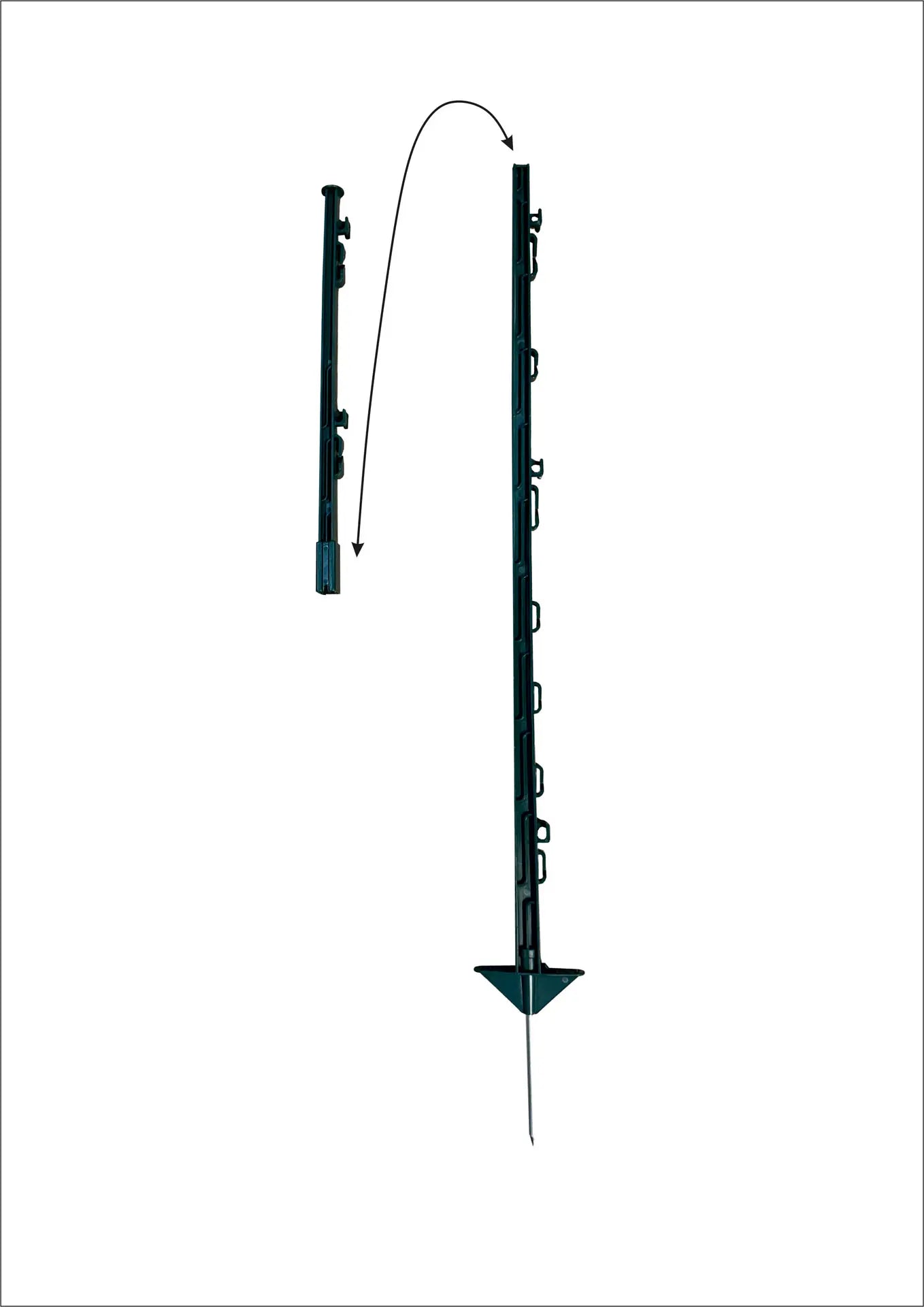 Kunststoffpfahl grün 150cm (105+45), 20er Karton 