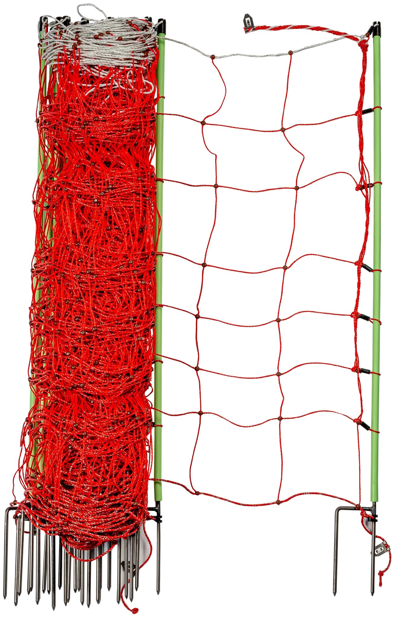 Tornado XL-Elektrozaunnetz mit Erdleiter 90 cm hoch, mit Doppelspitze, 50 m