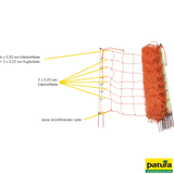 Elektrozaunnetz, 90 cm hoch, Doppelspitze, orange, 50 m