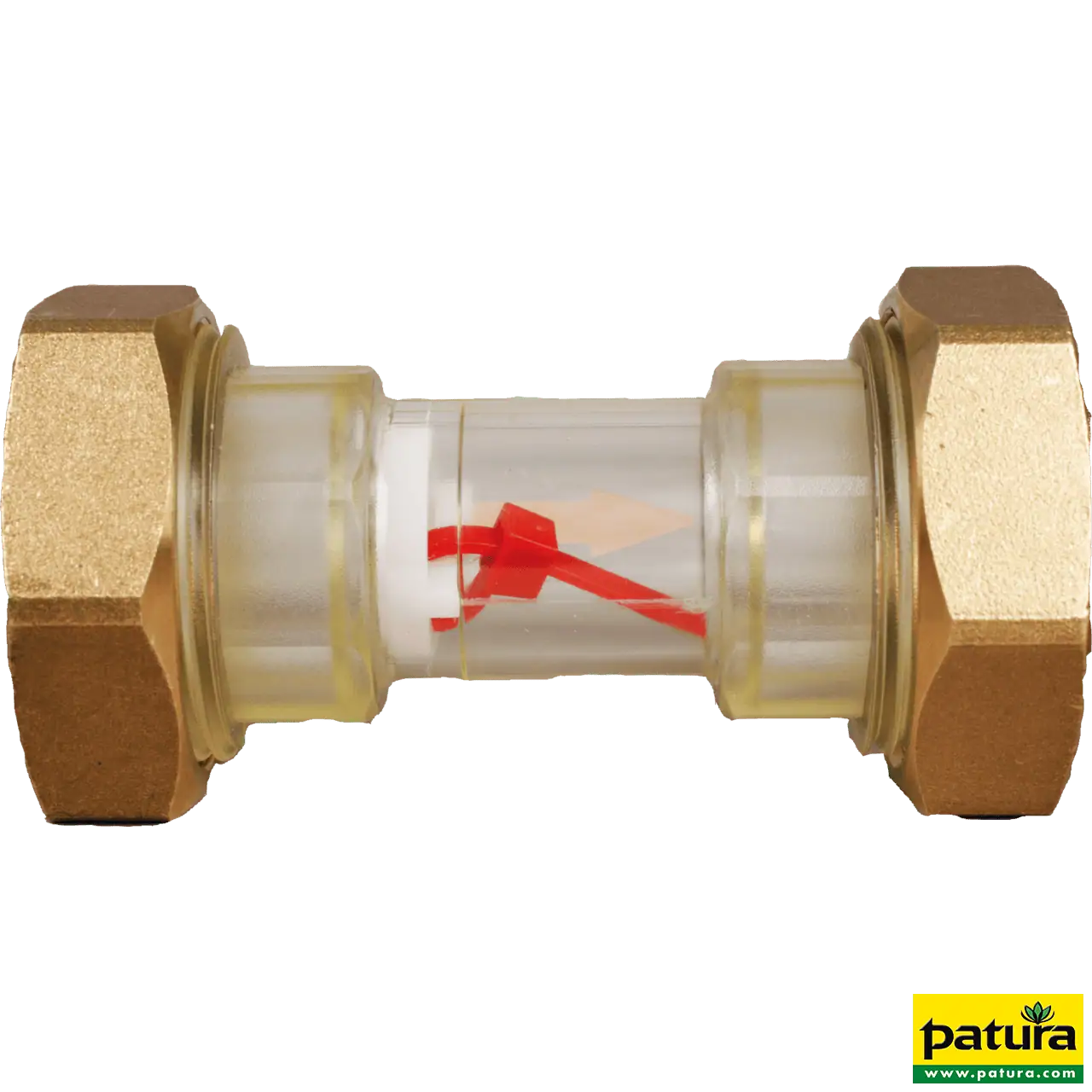 Durchflussanzeige, Anschluss 3/4", Schauglas mit Fahne