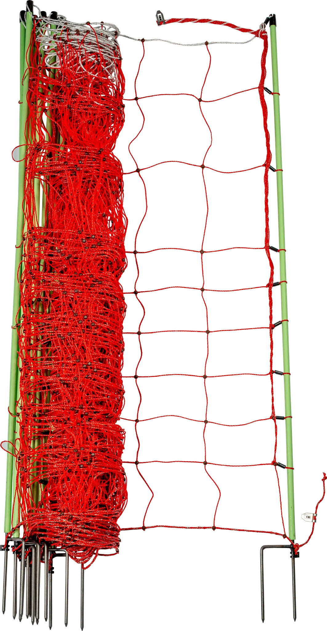 Tornado XL-Elektrozaunnetz mit Erdleiter 120 cm hoch, mit Doppelspitze, 30,6 m