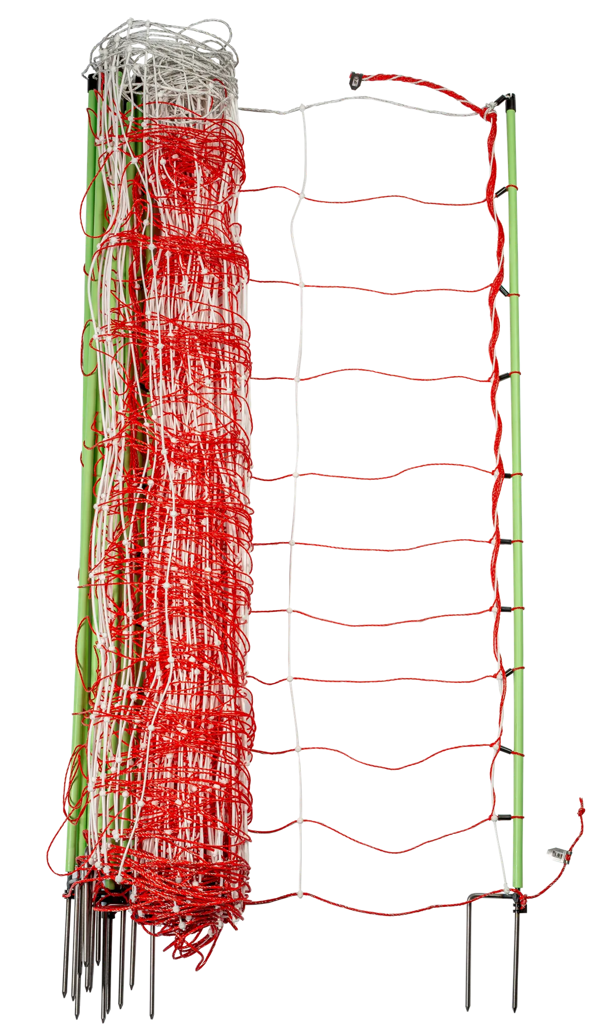 Tornado XL-Elektrozaunnetz, Kombi, mit Erdleiter, 120 cm hoch, mit Doppelspitze