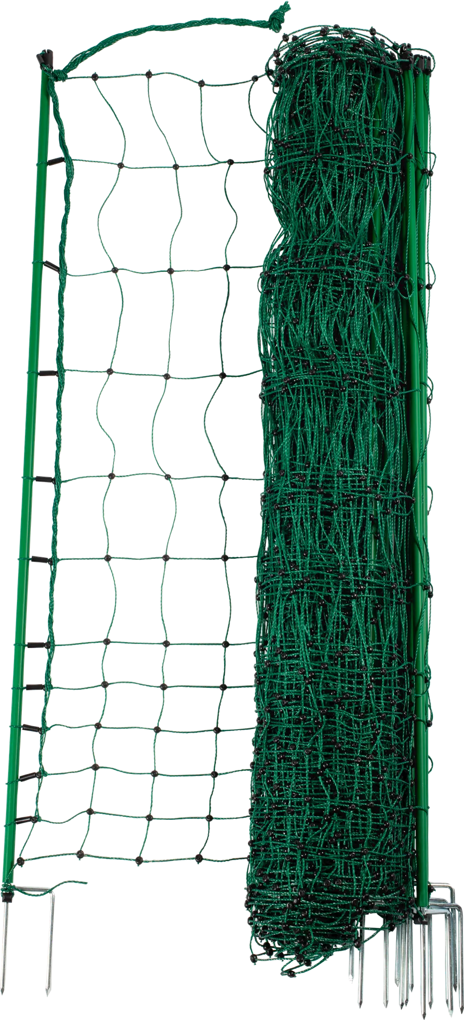 Geflügelnetz, nicht stromführend, grün 112 cm hoch, mit Doppelspitze, 25 m