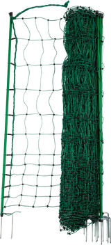 Geflügelnetz, nicht stromführend, grün 112 cm hoch, mit Doppelspitze, 25 m