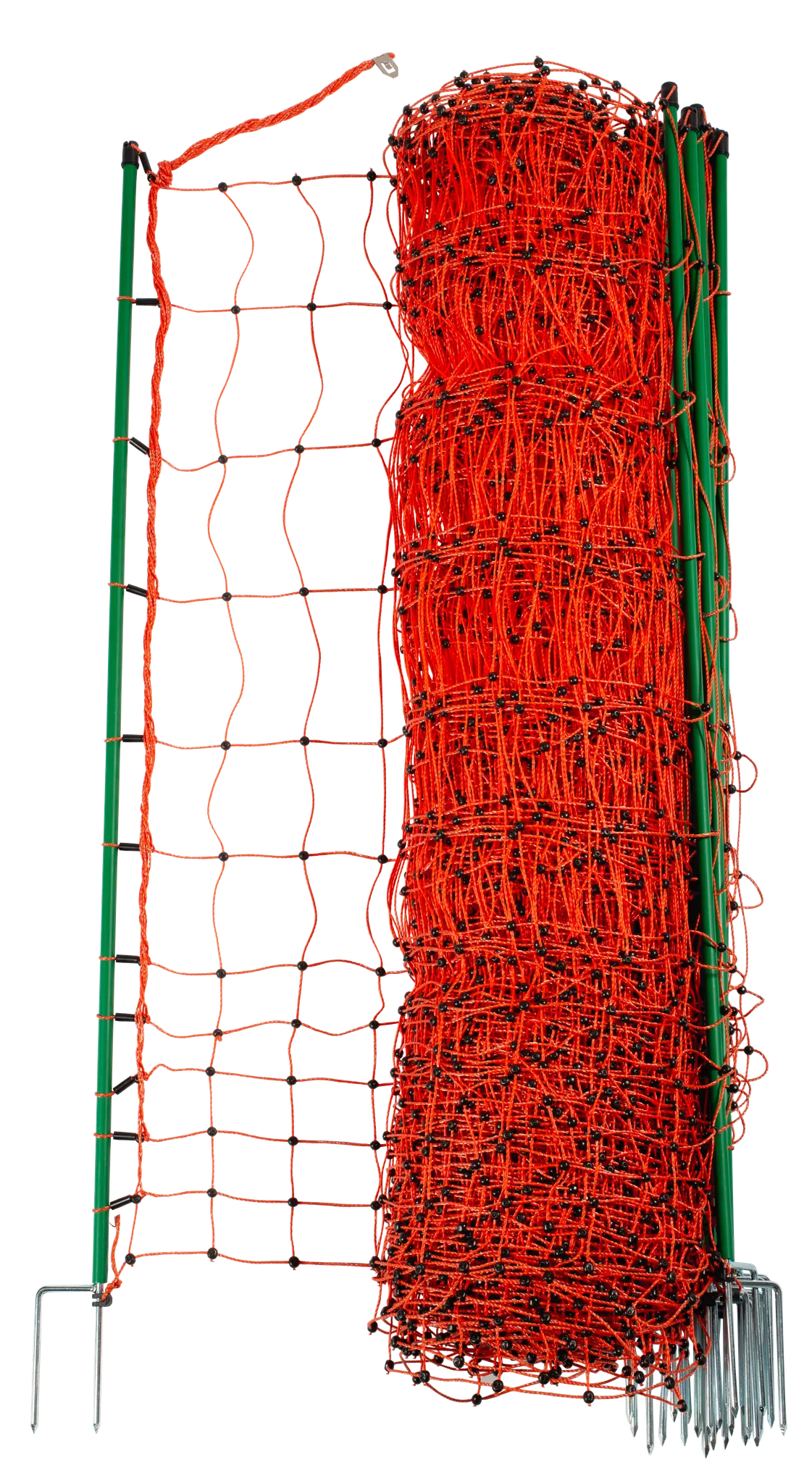 Geflügelnetz, orange, 112 cm hoch, mit Doppelspitze, 50 m