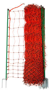 Geflügelnetz, orange, 112 cm hoch, mit Doppelspitze, 50 m