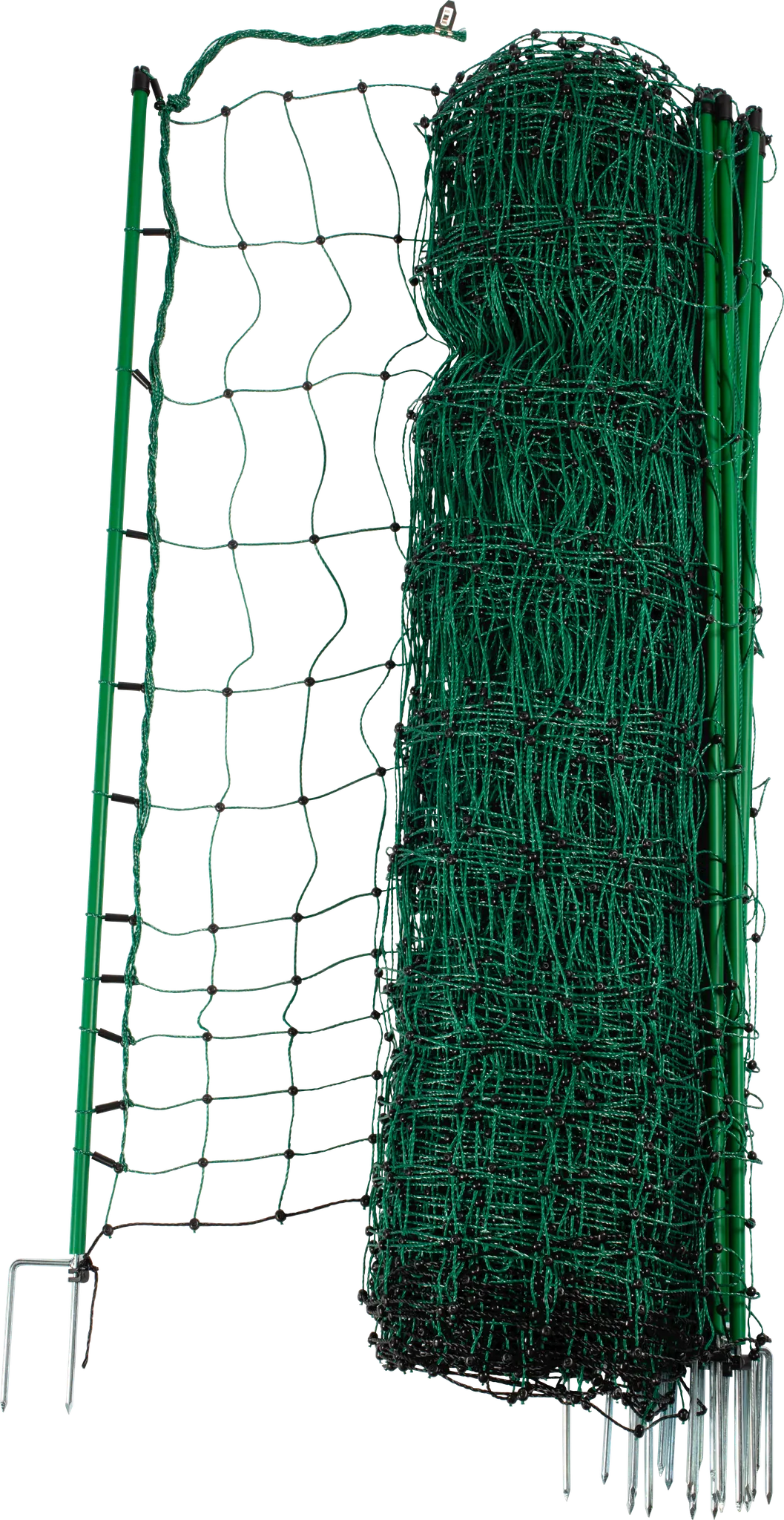 Geflügelnetz, grün, 112 cm hoch, mit Doppelspitze, 50 m