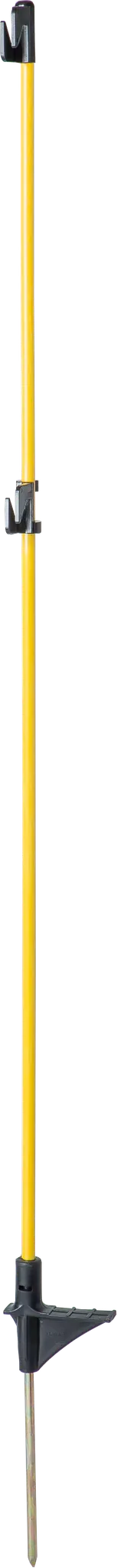 Oval-Glasfiberpfahl, Metallspitze, 1,10m mit Trittstufe und 2 Isolatoren