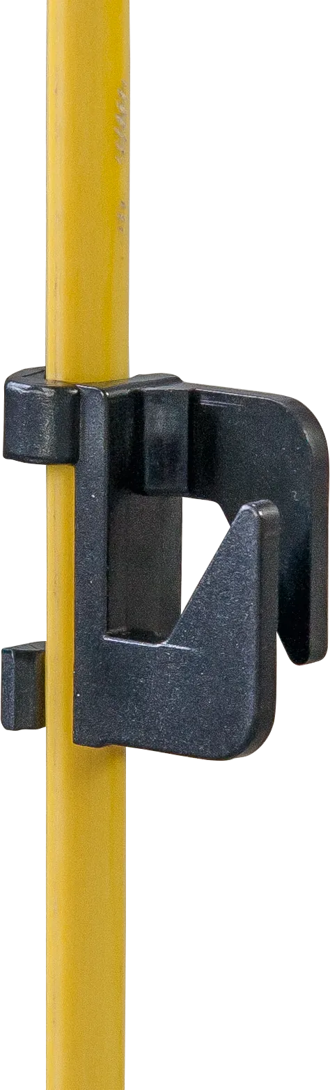 Oval-Glasfiberpfahl, Metallspitze, 1,60m Trittstufe und 2 Isolatoren