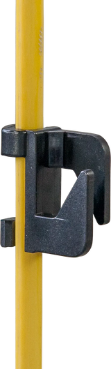 Oval-Glasfiberpfahl, Metallspitze, 1,60m Trittstufe und 2 Isolatoren