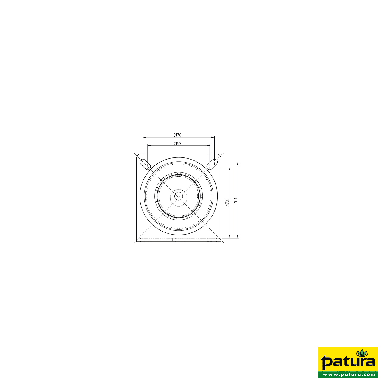 Pfosten, Ø 102 mm, 1,65 m, Wanddicke 4,0 mm, abgewinkelte Bodenplatte 200 x 200 x 8 mm