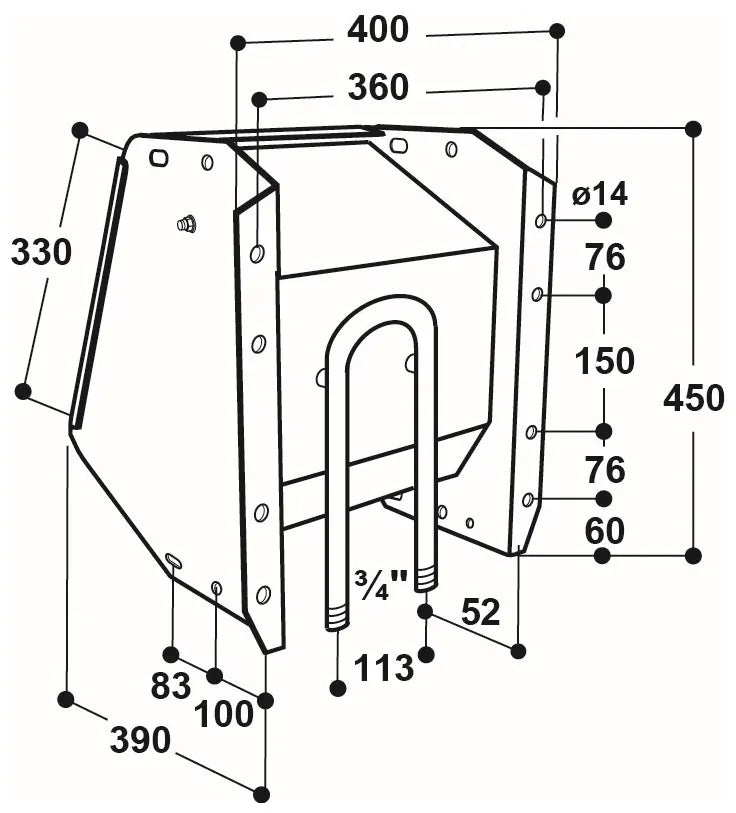 Ventil-Trogtränke Mod. 480 Edelstahl integrierter Ringleitungsanschluss