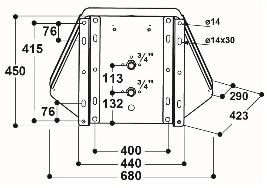 Doppel-Ventil-Trogtränke Mod. 490 Edelstahl
