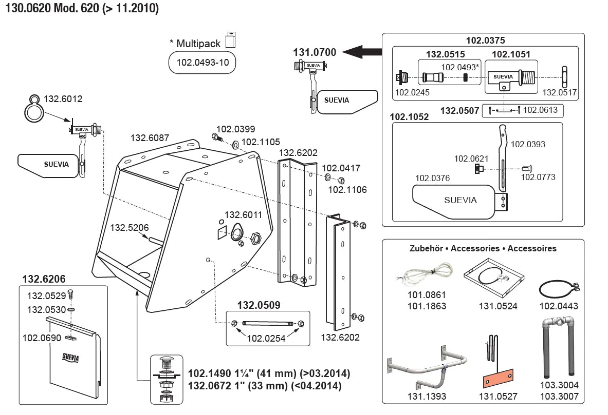 Doppel-Schwimmer-Trogtränke Mod. 620 Edelstahl