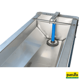 Schnellablauf-Trog 1,90 m (130 l) Modell 6219 für Wandmontage, Edelstahl