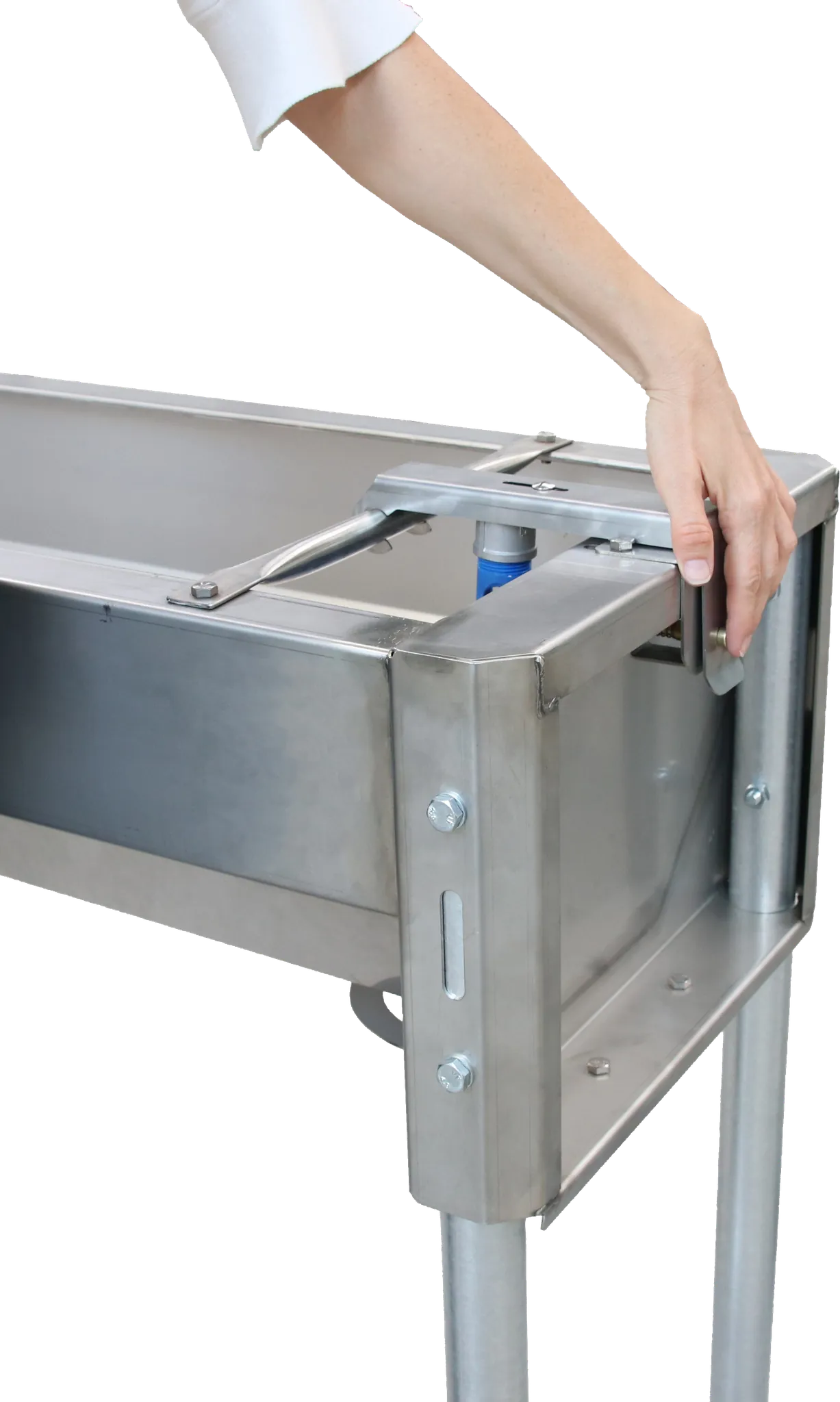 Schnellablauf-Trog 1,40 m (100 l) Modell 6714 für Wandmontage, Edelstahl