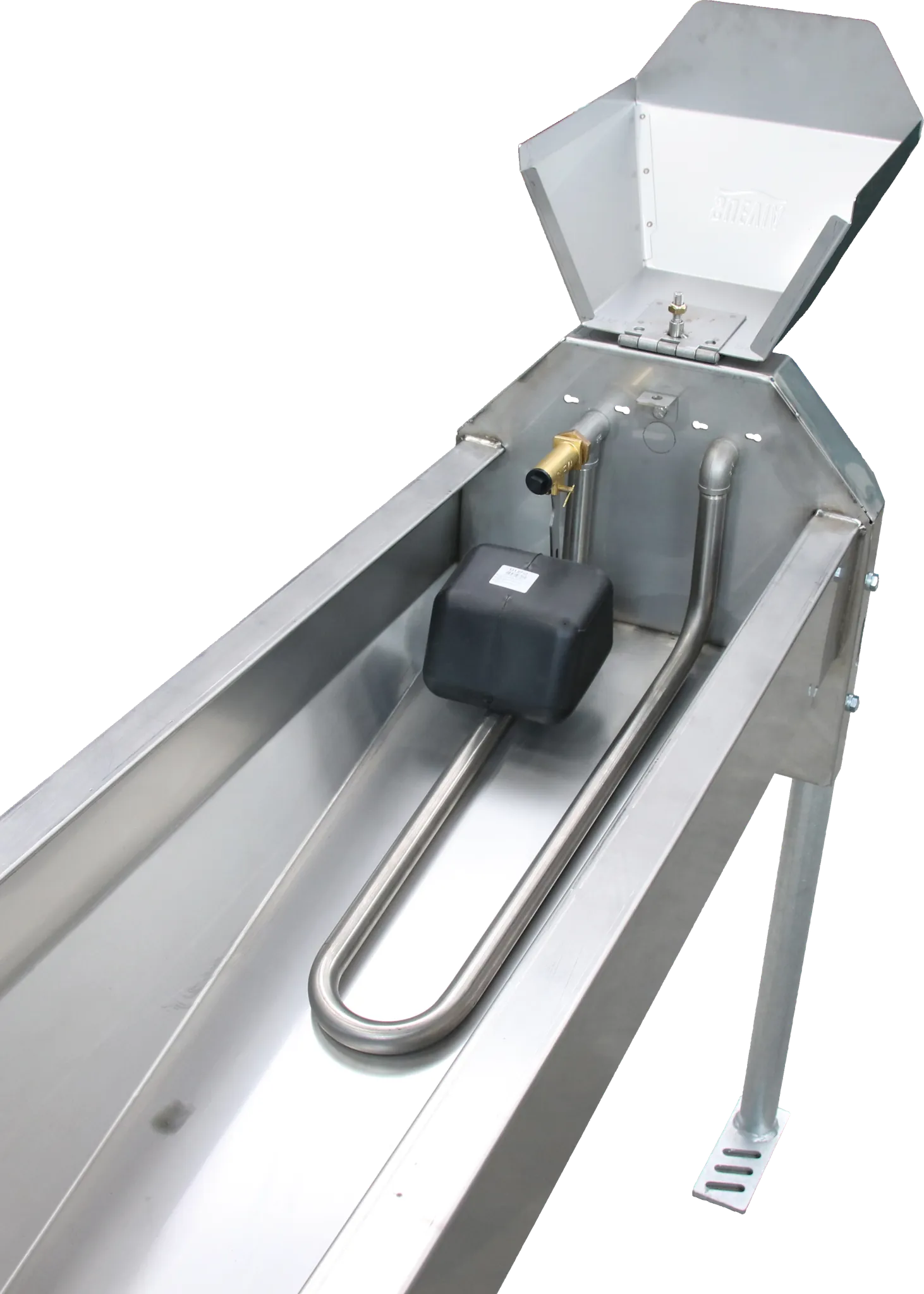 Schnellablauf-Trog 1,90 m (130 l) Modell 6219 für Wandmontage, Edelstahl