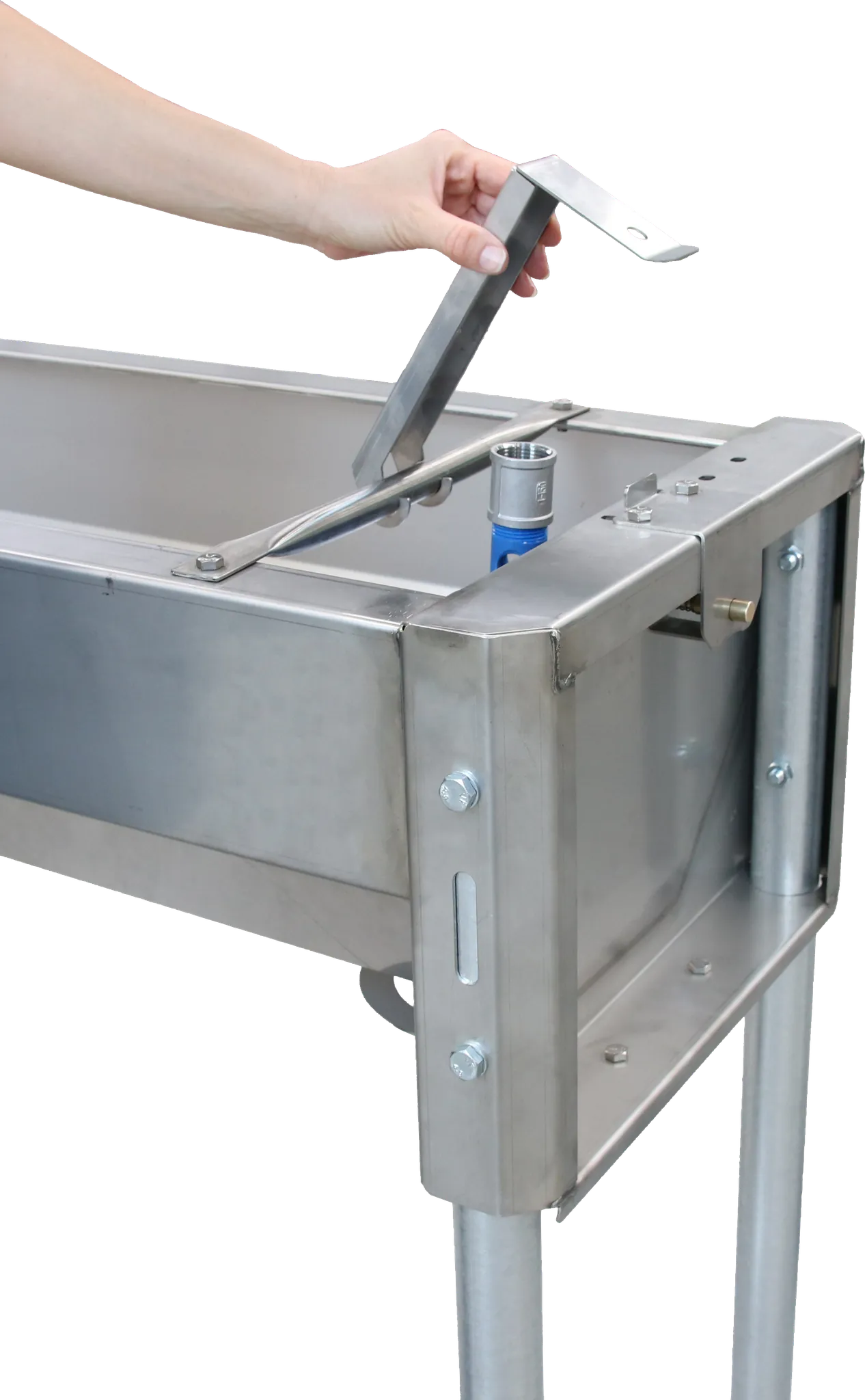 Schnellablauf-Trog 1,90 m (130 l) Modell 6219 für Wandmontage, Edelstahl