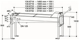 Schnellablauf-Trog 2,30 m (160 l) Modell 6223 für Wandmontage, Edelstahl