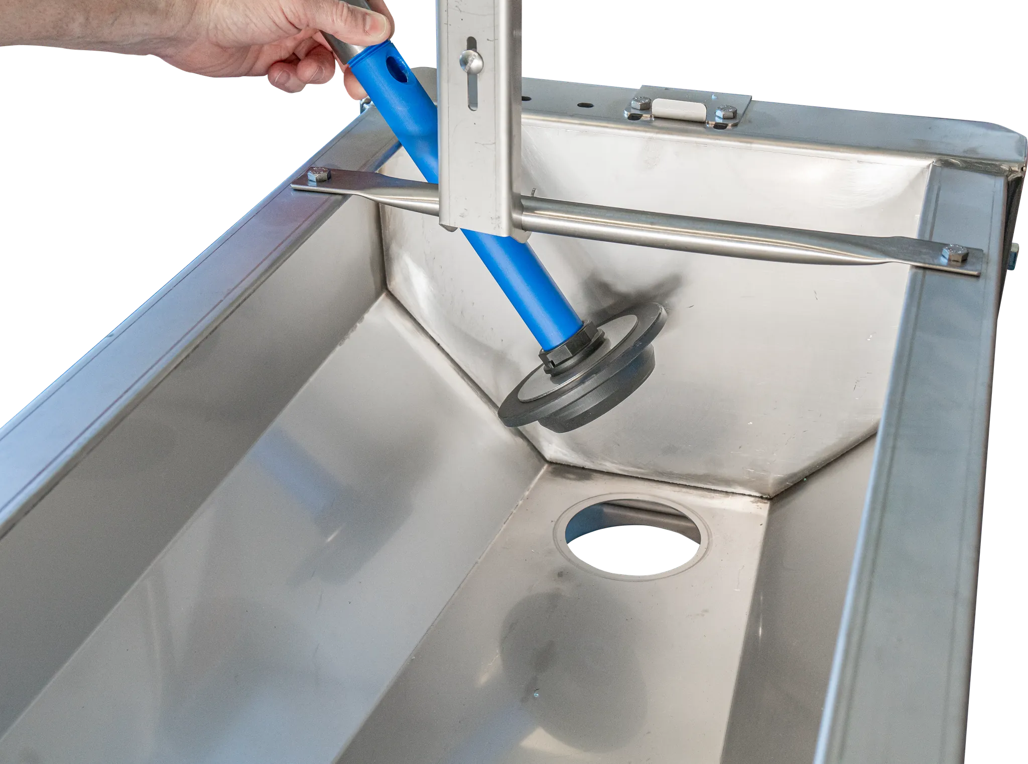 Schnellablauf-Trog 2,85 m (200 l) Modell 6728 für Wandmontage, Edelstahl