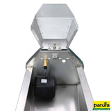 Schnellablauf-Trog, Edelstahl, 1,40 m, 100 l, Modell 6714, für Wandmontage, mit Stopfenhalter