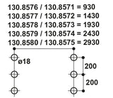 Flachschwenk-Trog 2,0 m - Inhalt 75 l für Bodenmontage, Wanne und