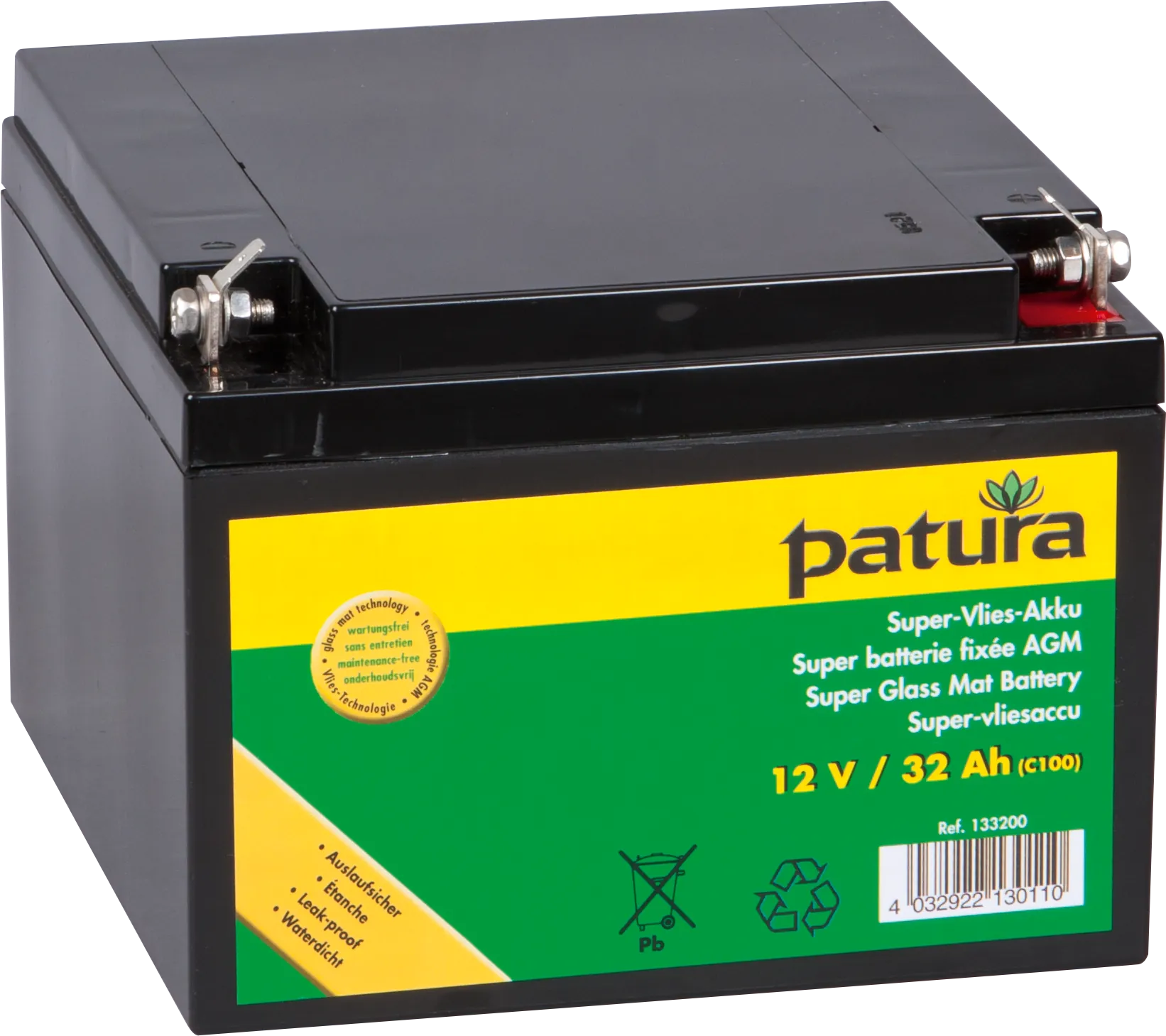 Super-Vlies-Akku 12 V / 32 Ah C100 wartungsfreie Vliesbatterie