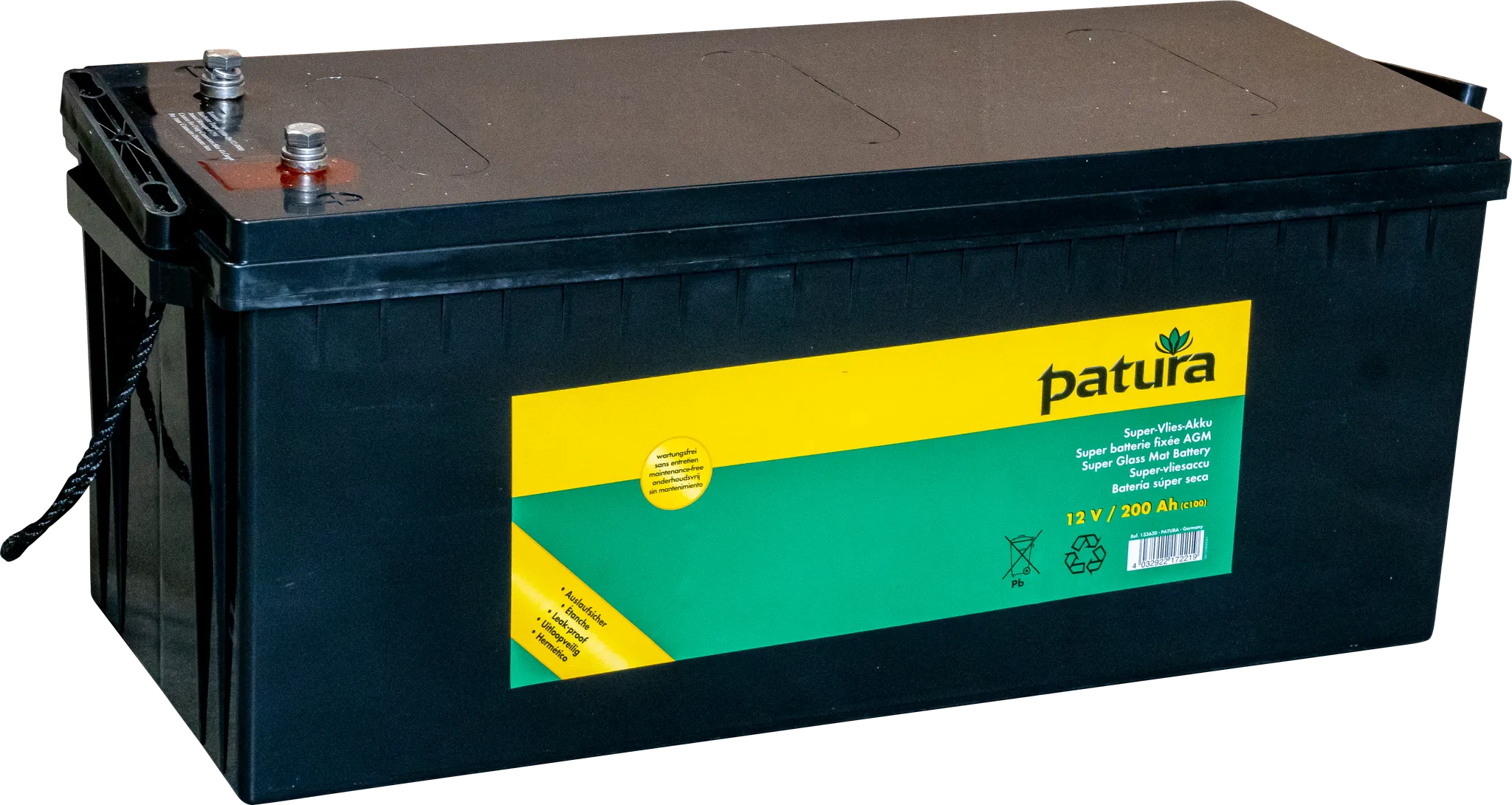 Super-Vlies-Akku 12 V / 200 Ah C100 wartungsfreie Vliesbatterie