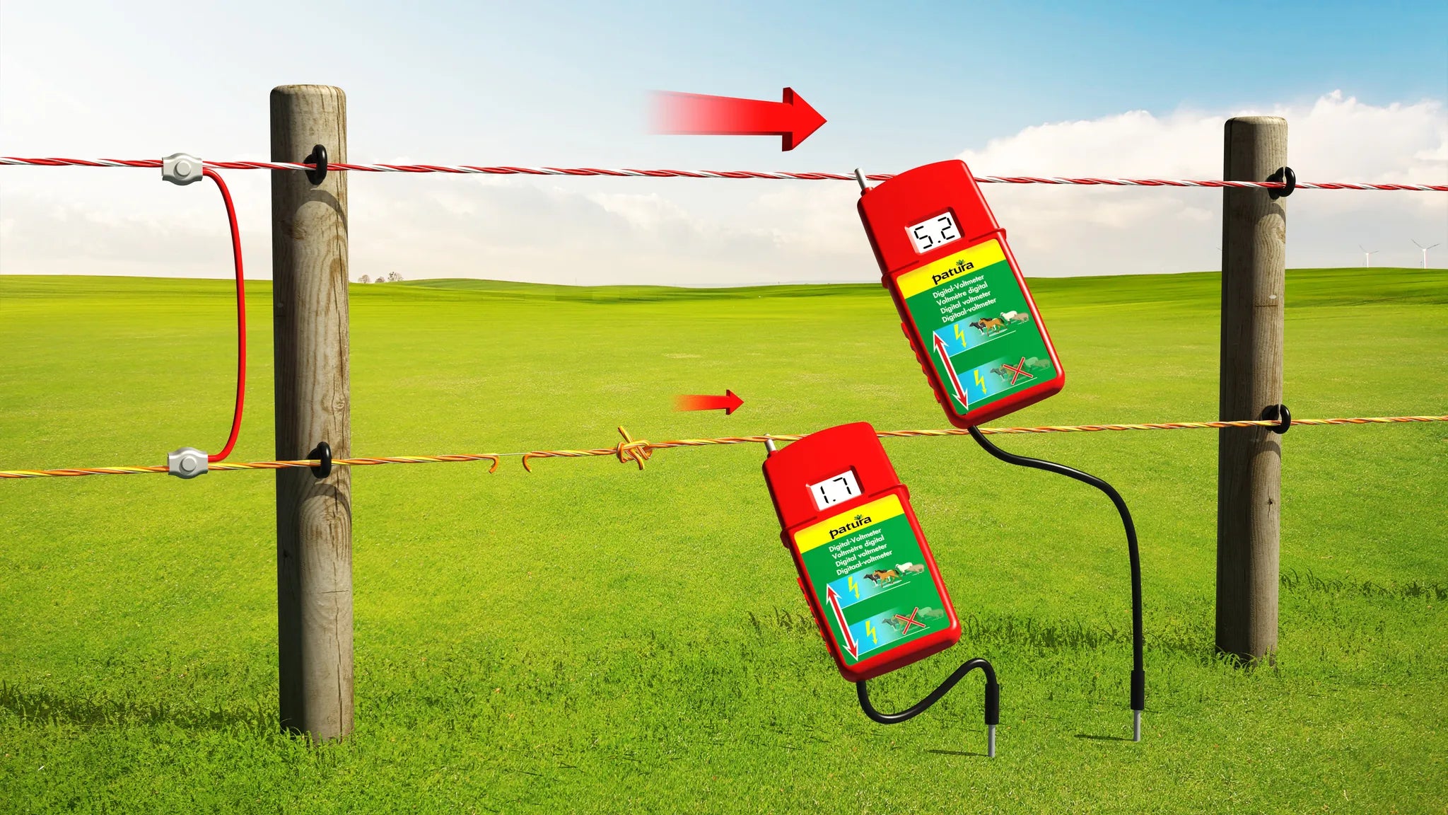 Digital-Voltmeter mit zuschaltbarem Belastungswiderstand