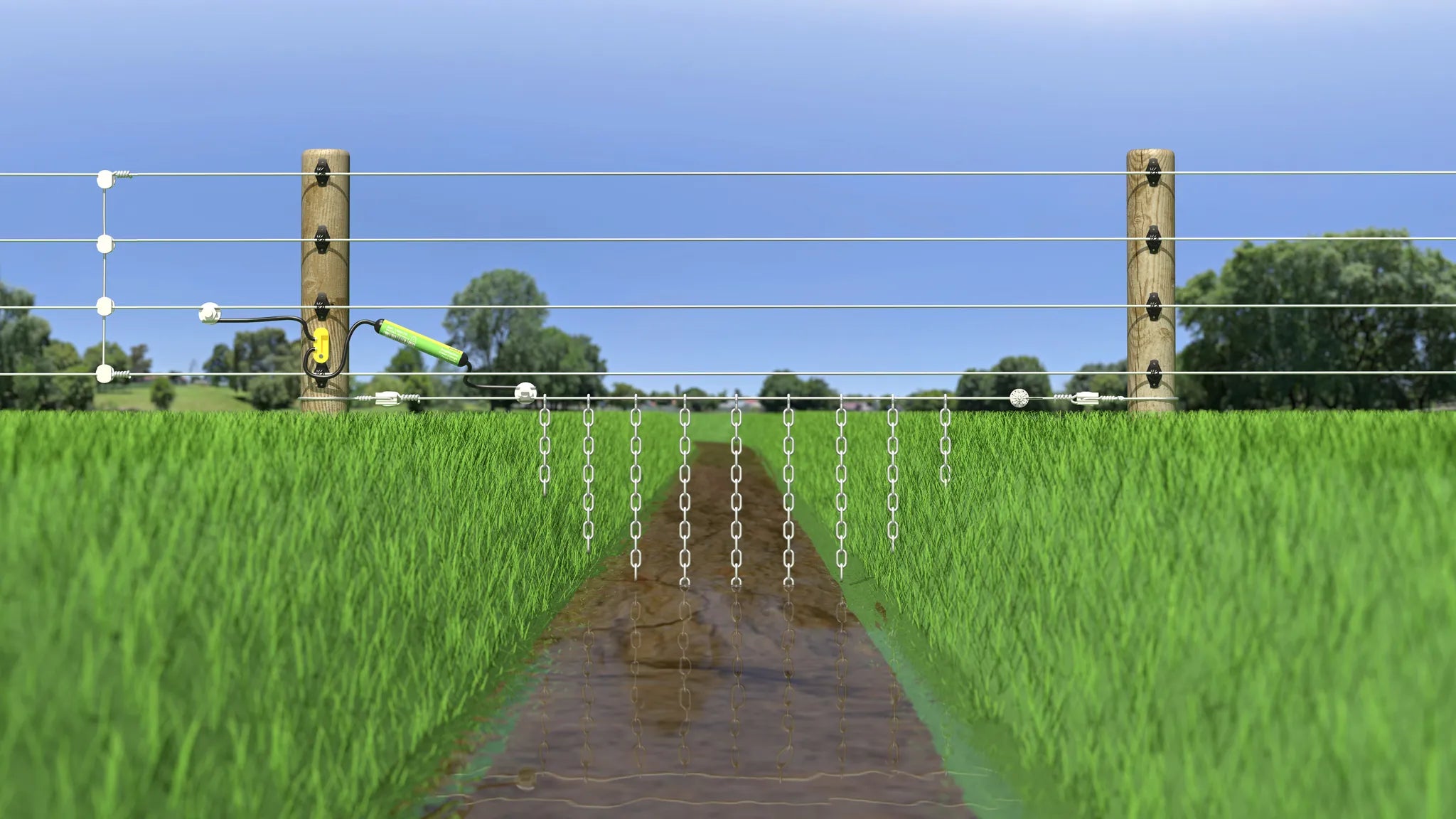 Ketten für Graben-Überquerung 10 St. feuerverzinkt mit Edelstahl-
