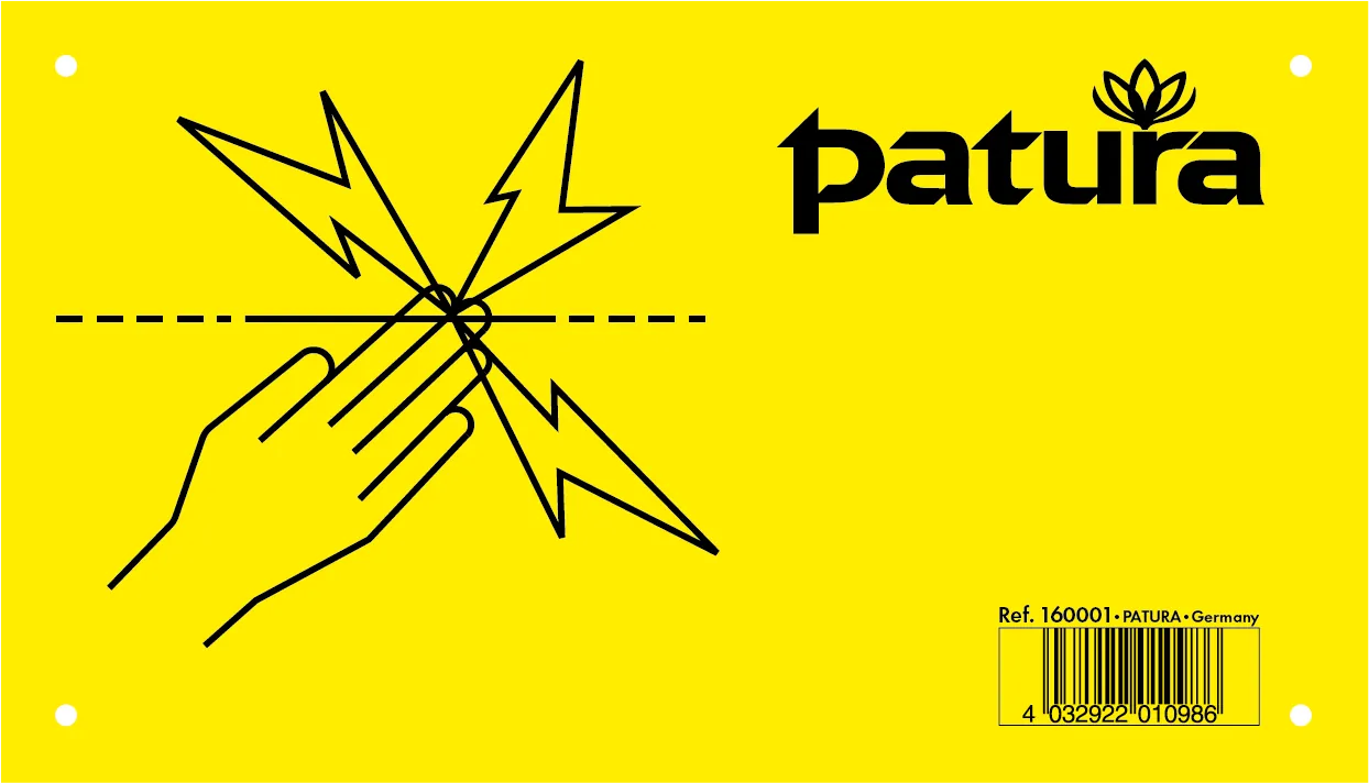 Warnschild, Vorsicht Elektrozaun, Kunststoff