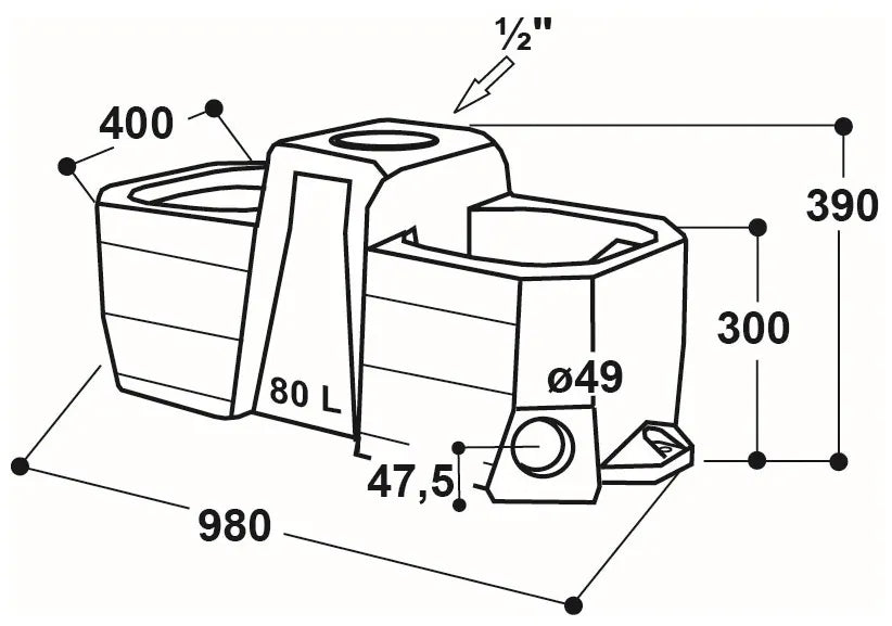 Laufstall- und Weidetränke Mod. WT80 mit Hochleistungs-Schwimmerventil
