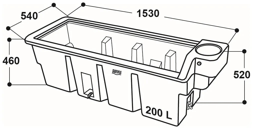 Weidetrog Mod. WT200 ohne Schwimmerventil