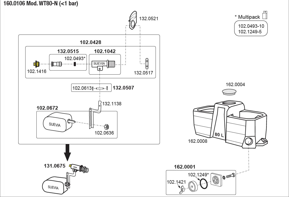 Laufstall- und Weidetränke Mod. WT80-N mit Niederdruckventil