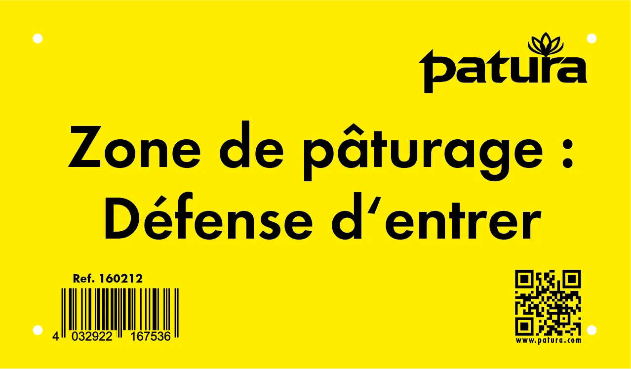 Warnschild "Weide betreten verboten" Kunststoff -französisch-
