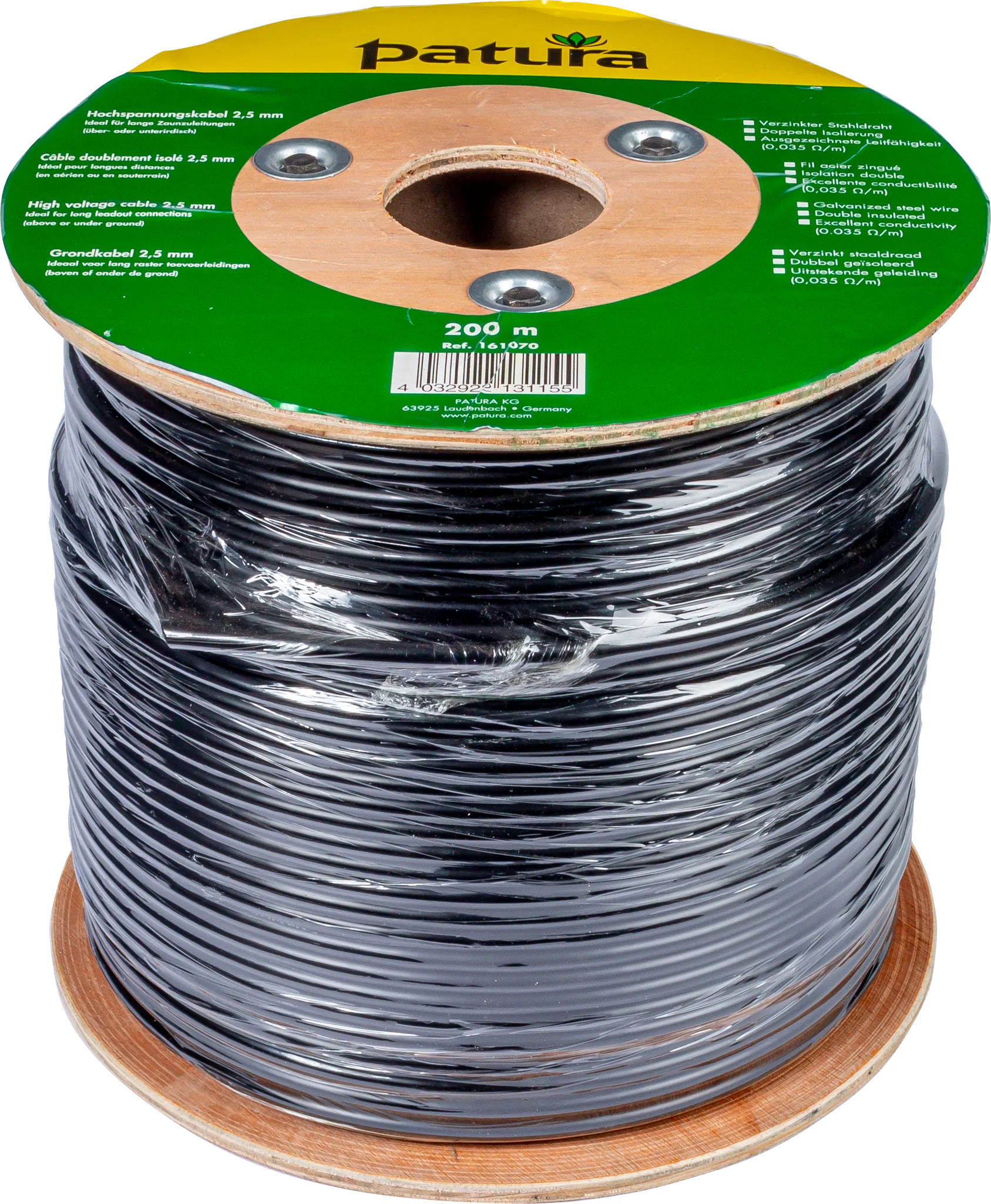 Hochspannungs-Elektrozaunkabel 2,5 mm, 200 m Rolle