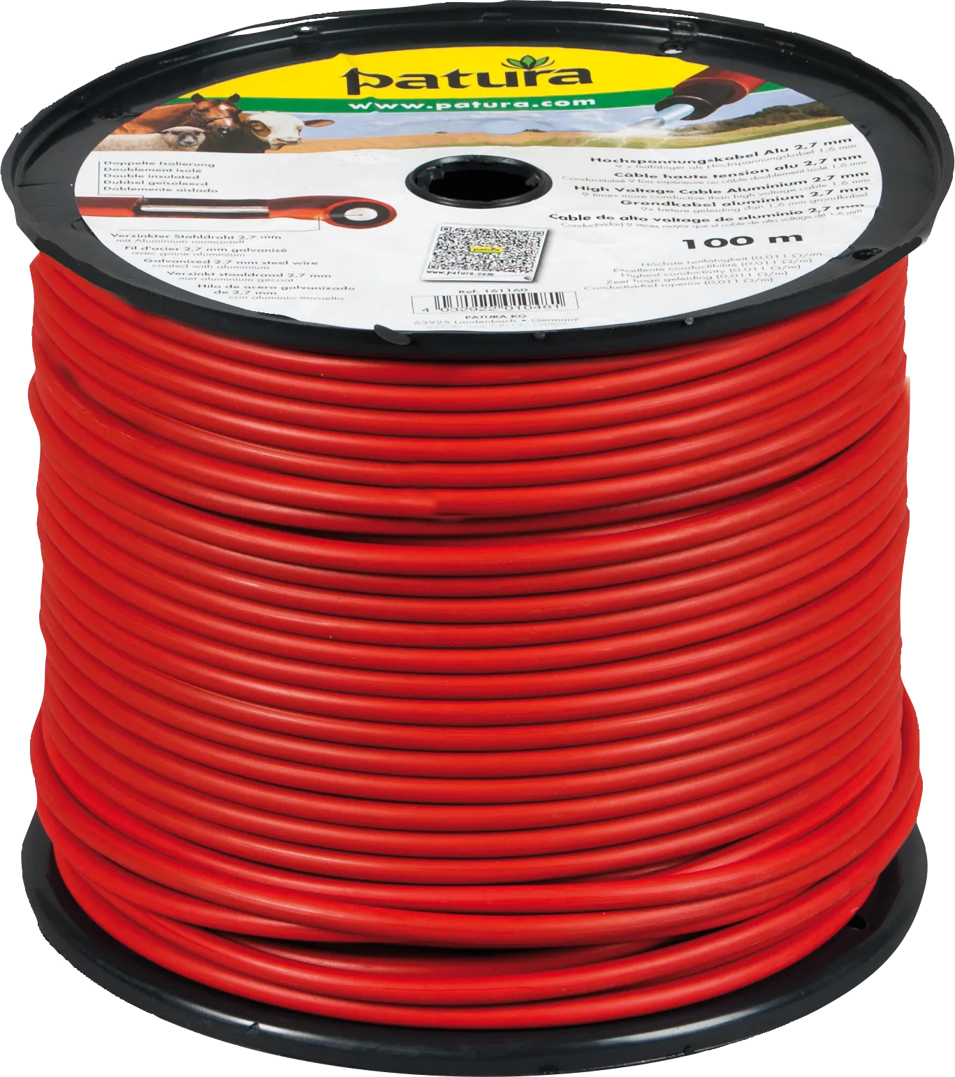 Hochspannungs-Elektrozaunkabel 2,7 mm, Tornado, alulegiert, 100 m Rolle