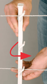 DrehFix-Kunststoffpfahl, 1,05 m, weiß, 8 Drahthalter (10 Stück / Pack)