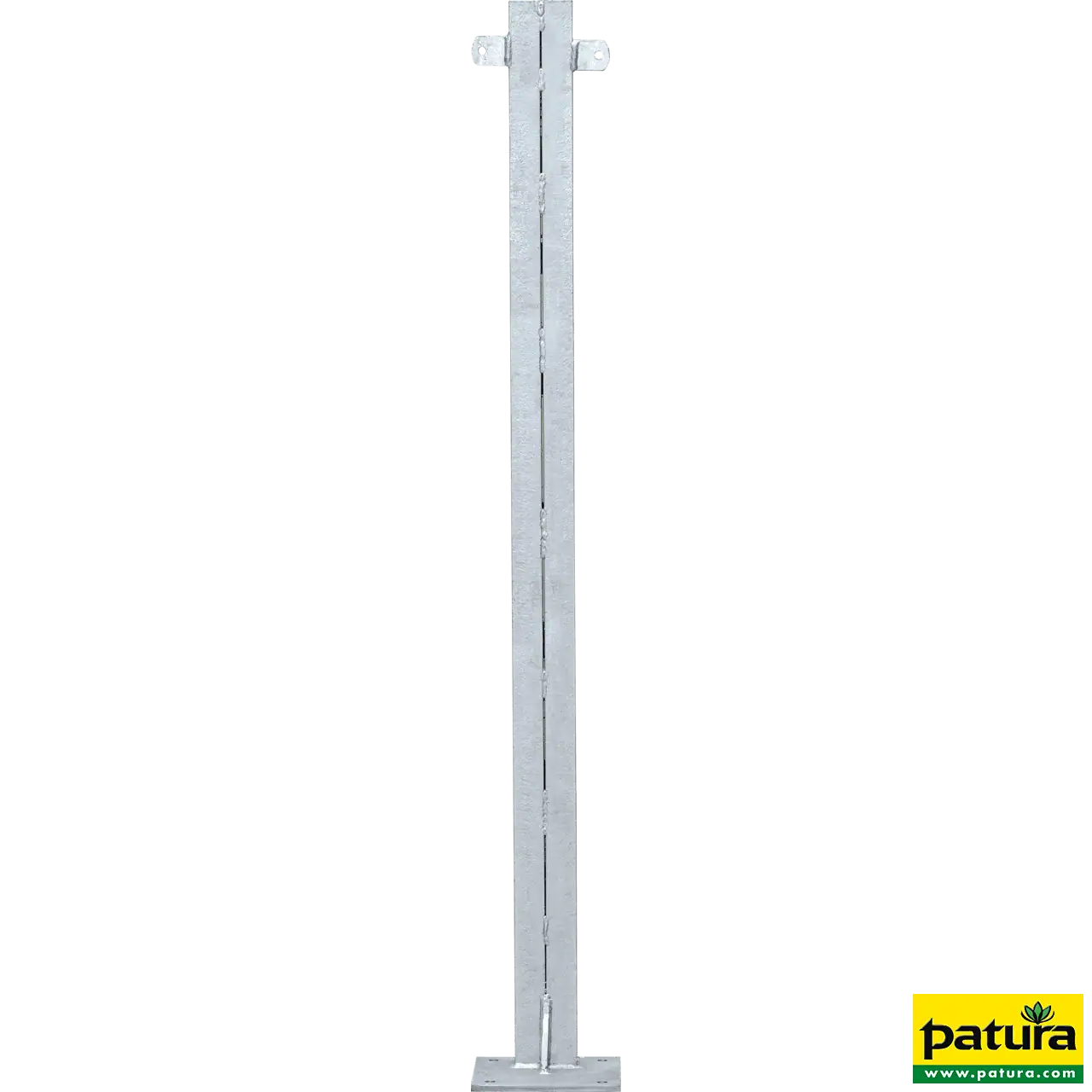 U-Profil für Holzbohlen, doppelt, mit Bodenplatte 200 x 200 x 8 mm, verzinkt, Länge 1,20 m